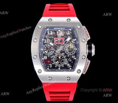 KV Factory Richard Mille Chronograph Flyback RM011-FM Titanium & Red Rubber Strap